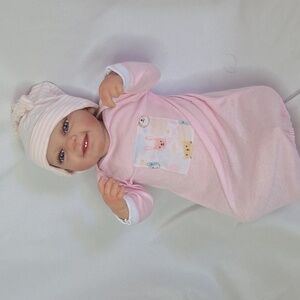 Babeside Reborn Baby Doll W/ Crier Vinyl Limbs Cloth Body Adult owned Like New